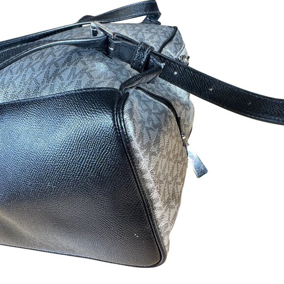 MICHAEL Michael Kors Metallic Signature Rhea Zip Backpack Silver main image 8